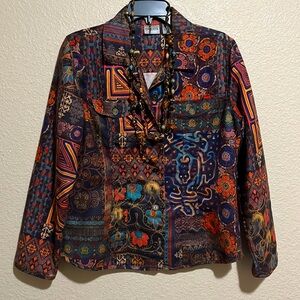 Vintage Chico’s Patchwork Button Up Jacket - Size 1 (M/8)